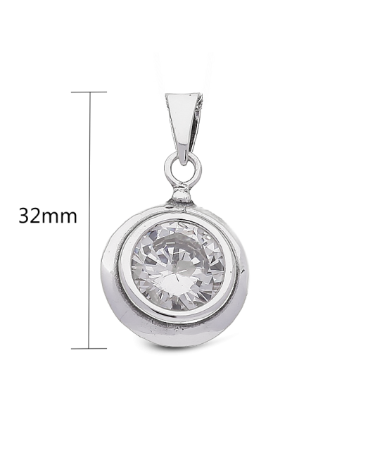 Sterling silver pendant with zirconium