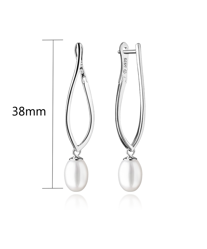 Sterling silver earrings with natural pearls
