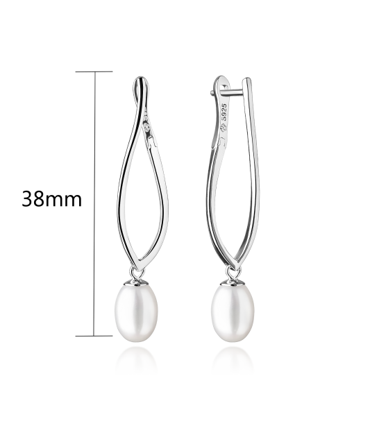 Sterling silver earrings with natural pearls