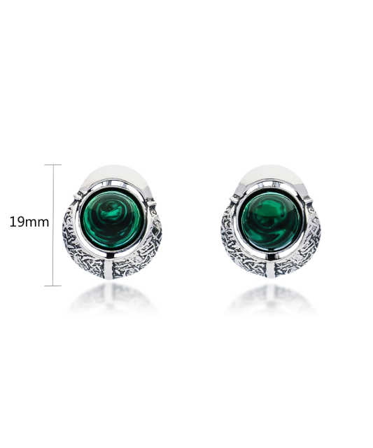 Sterling silver earrings with malachite