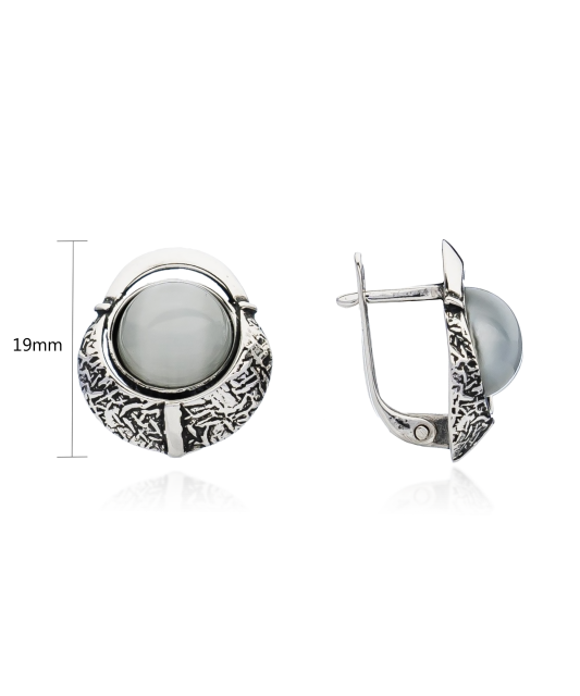 Sidabriniai auskarai su Katės akies akmeniu  - Goldinga