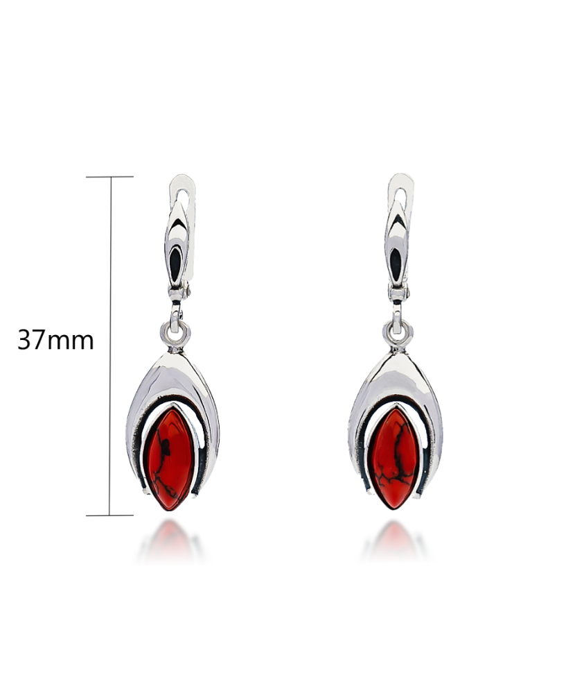 Sterling silver earrings with coral