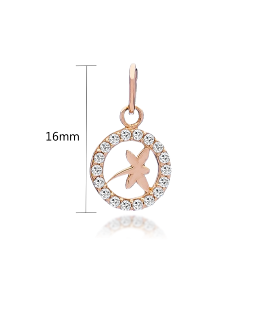 Gold pendant with zircons