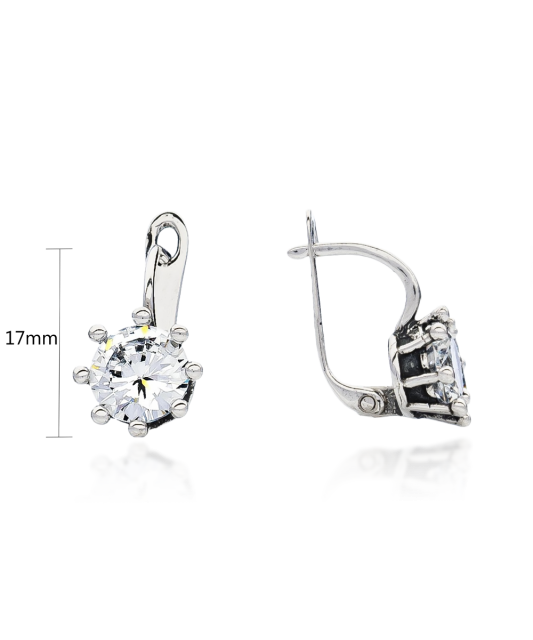 Sterling silver earrings with zirconium