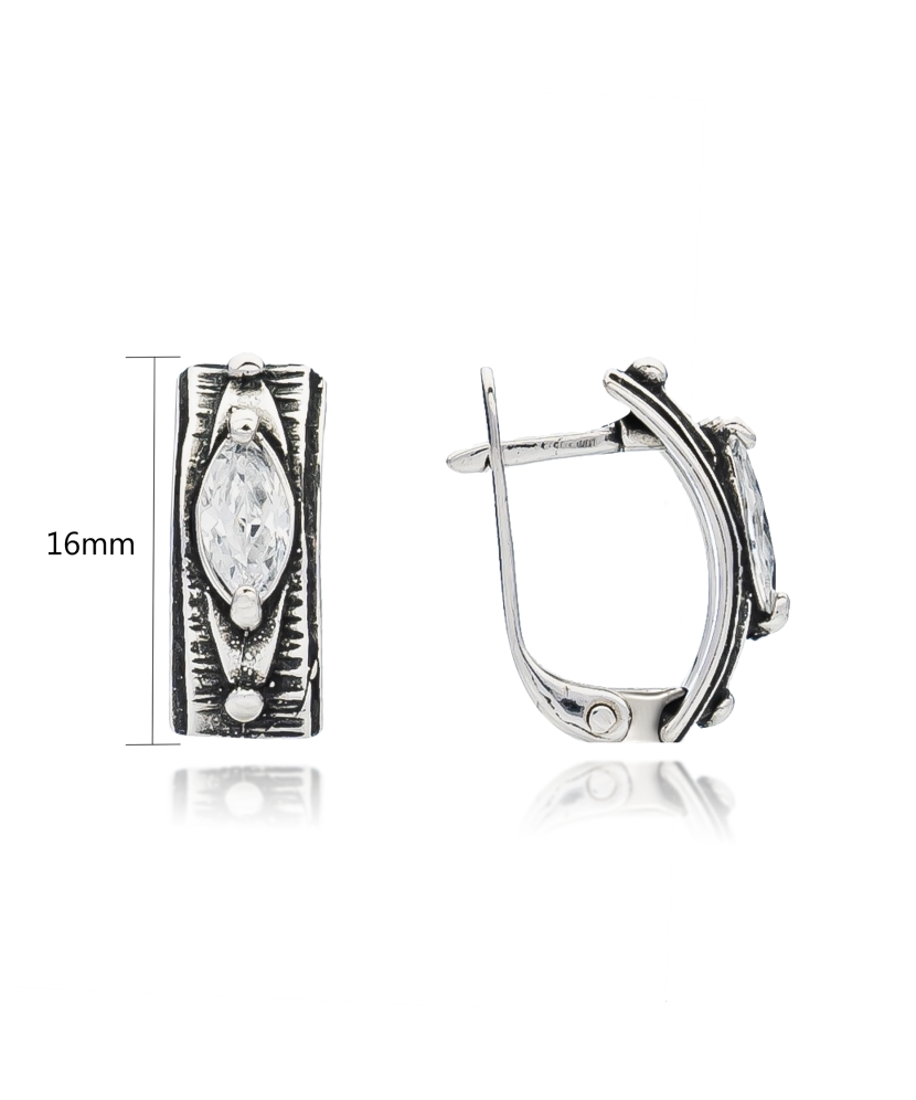 Sterling silver earrings with zirconium