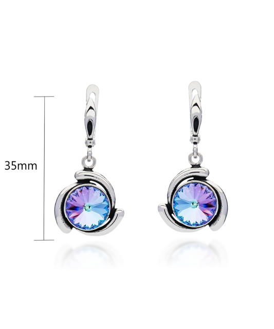 Sidabriniai auskarai su kristalu  - Goldinga