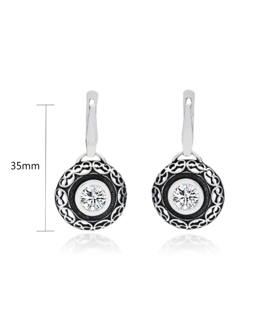 Sterling silver earrings with zirconium