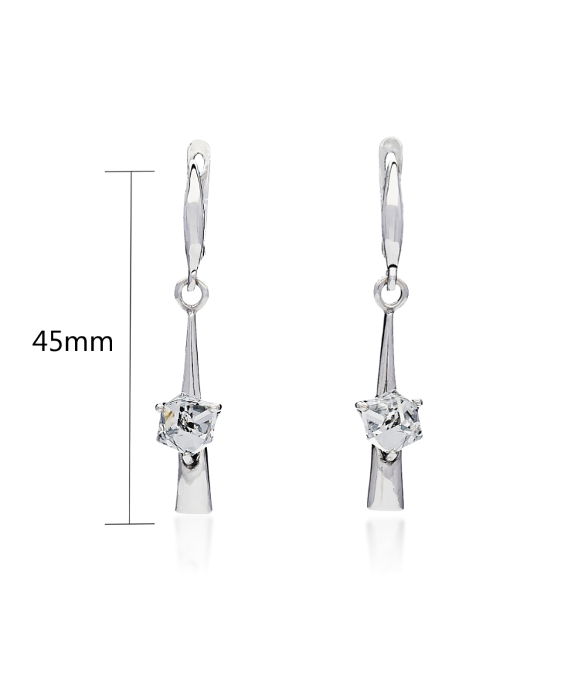 Sterling silver earrings with crystal