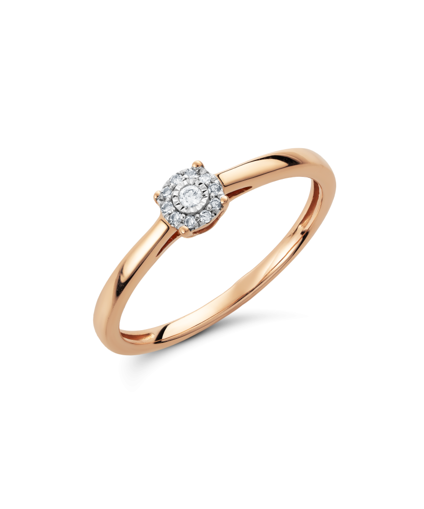 Gold ring with diamonds