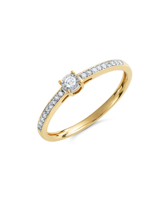 Yellow Gold ring with diamonds