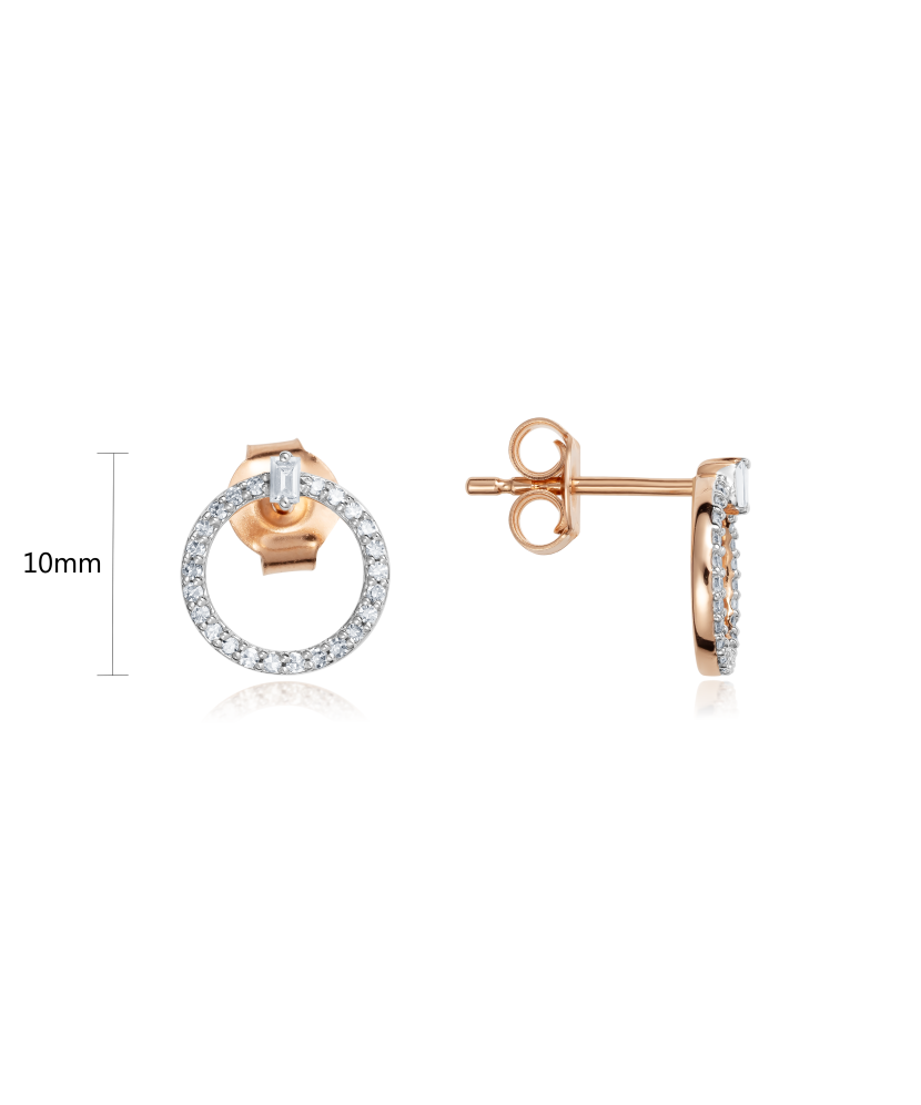 Gold earrings with diamonds