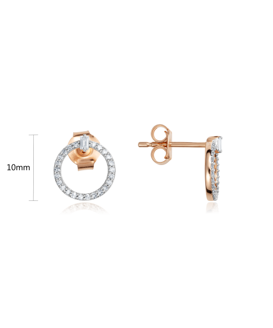 Gold earrings with diamonds