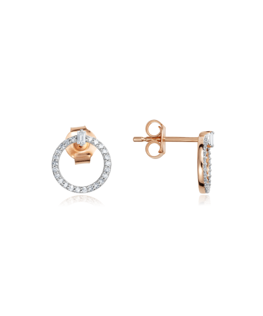 Gold earrings with diamonds