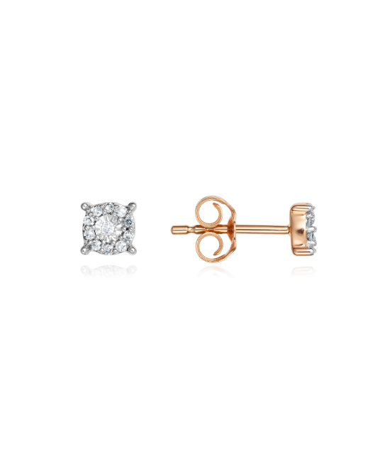 Gold earrings with diamonds