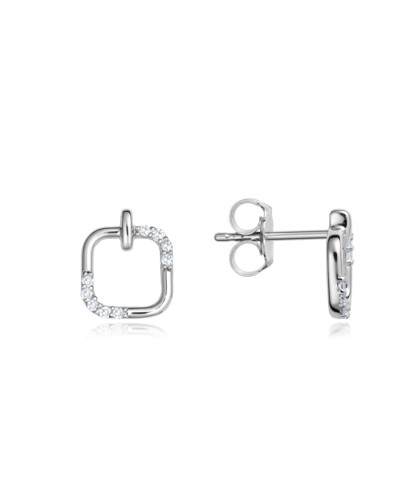 Valkokultaiset korvakorut timanteilla