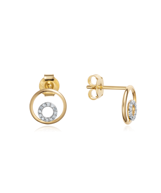 Yellow Gold earrings with diamonds