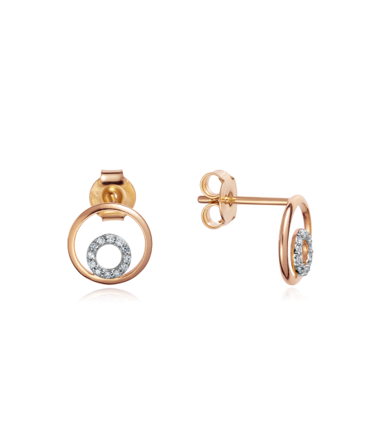 Gold earrings with diamonds