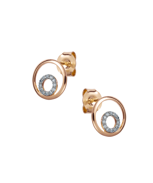 Gold earrings with diamonds