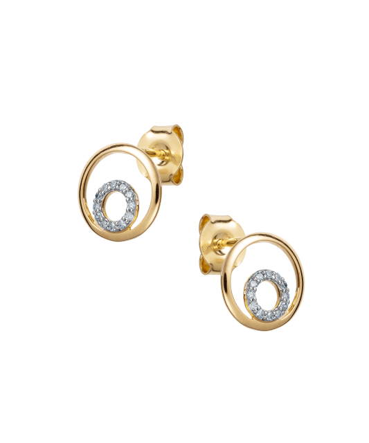 Yellow Gold earrings with diamonds