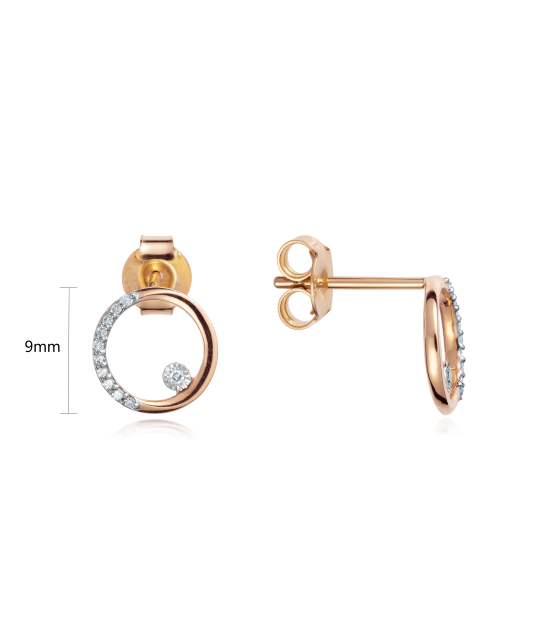 Gold earrings with diamonds