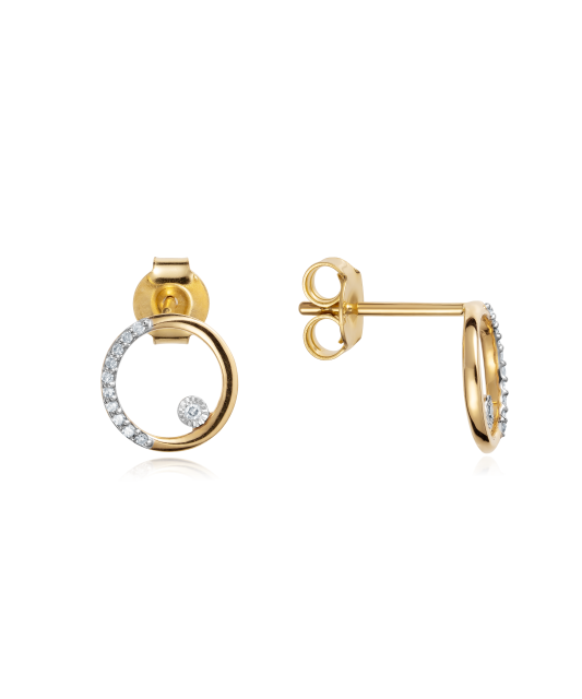 Yellow Gold earrings with diamonds