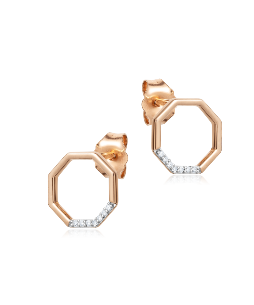 Gold earrings with diamonds