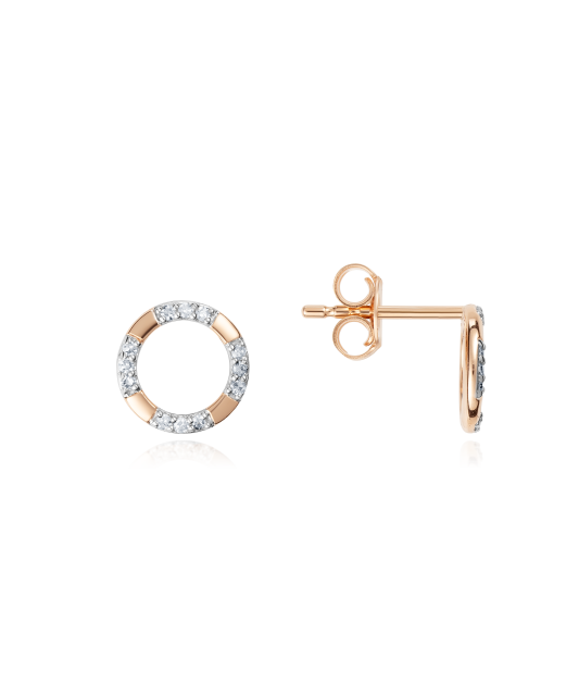 Gold earrings with diamonds