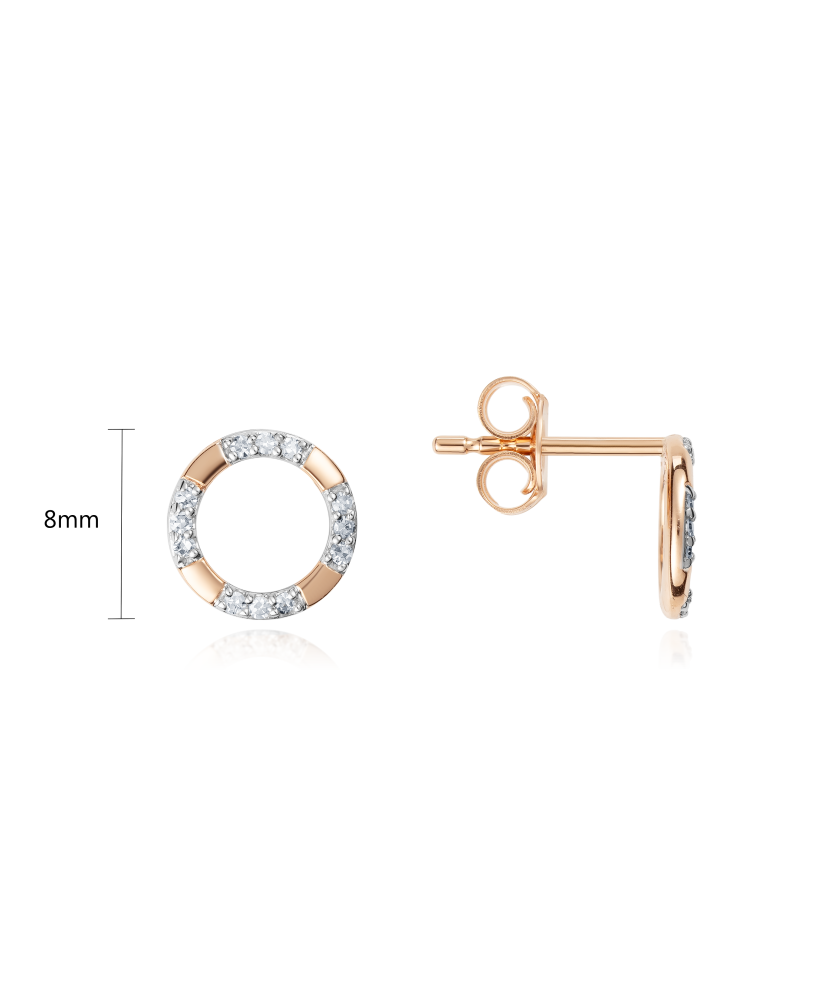 Gold earrings with diamonds