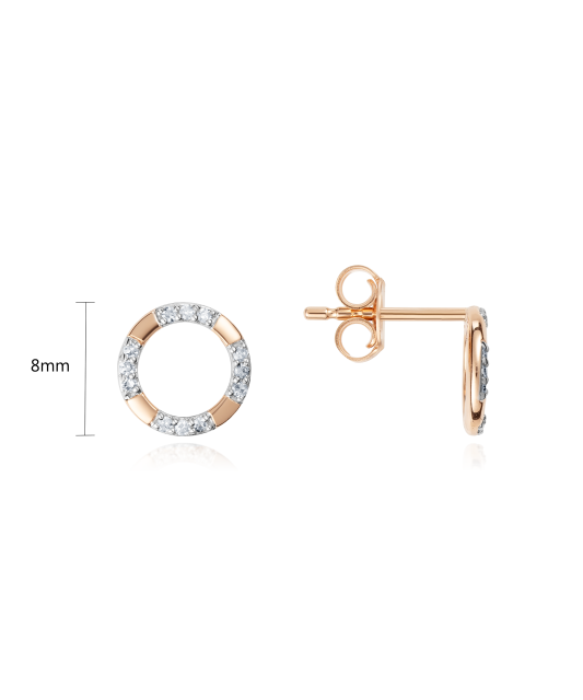 Kultaiset korvakorut timanteilla