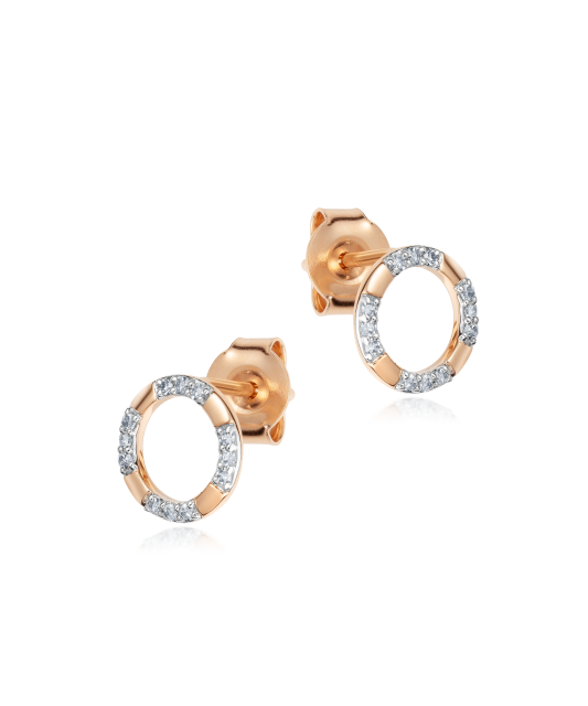 Gold earrings with diamonds