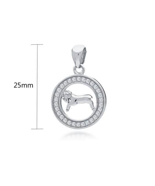 Sterling silver pendant with zircons "Aries  "