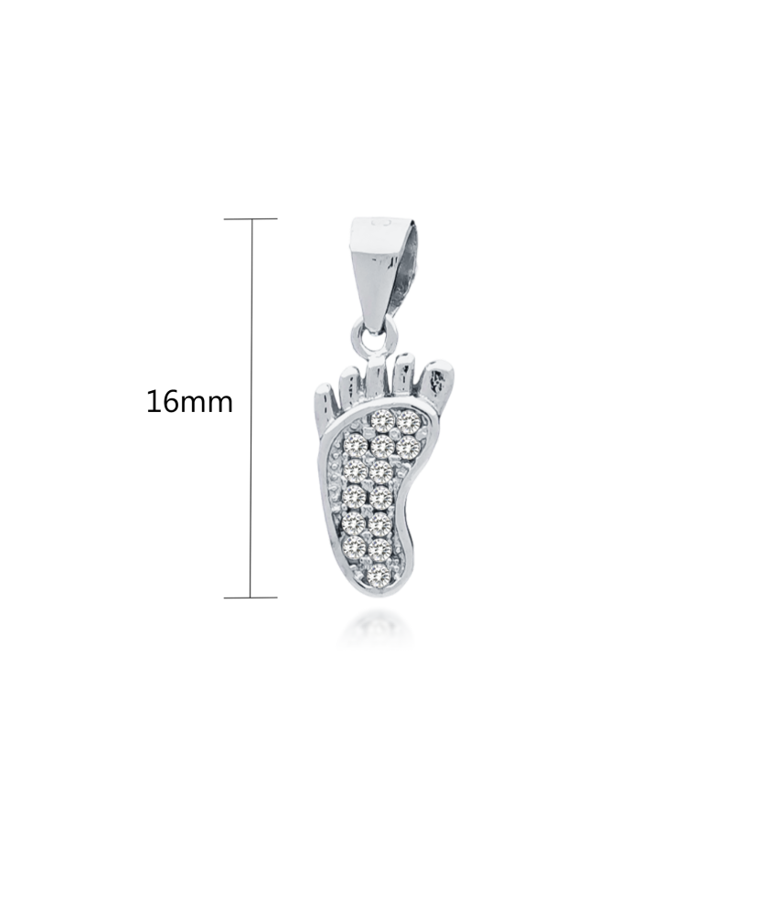 Sterling silver pendant with zircons "foot"