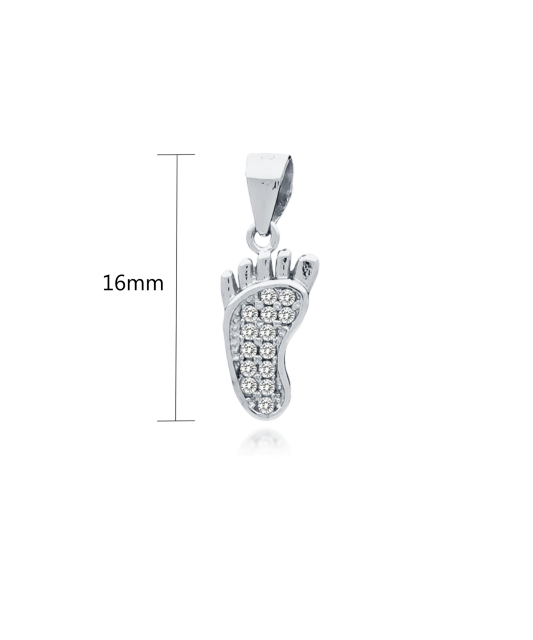 Sterling silver pendant with zircons "foot"