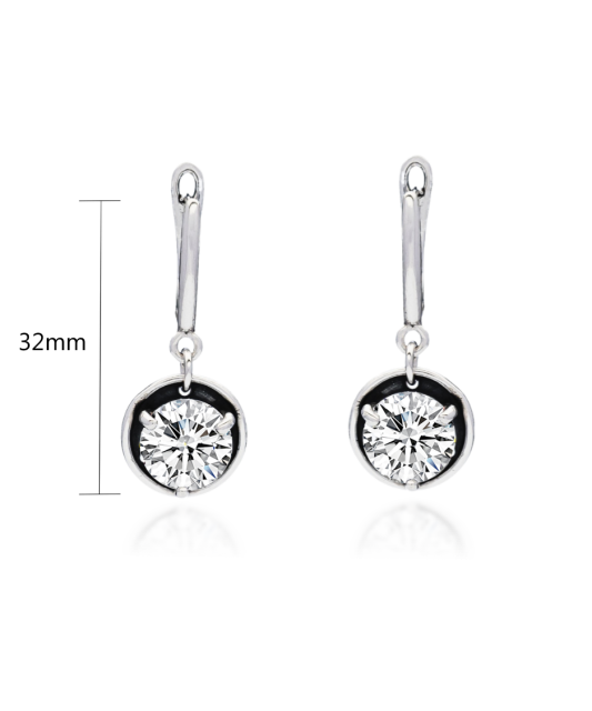 Sterling silver earrings with zirconium