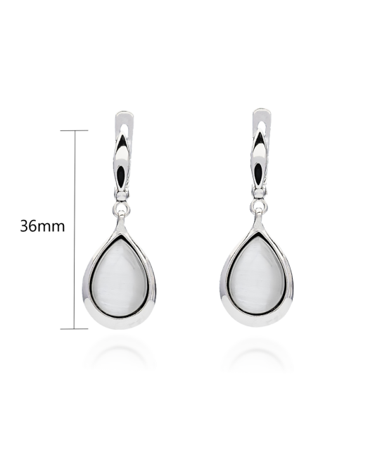 Sterling silver earrings with cats eye stone