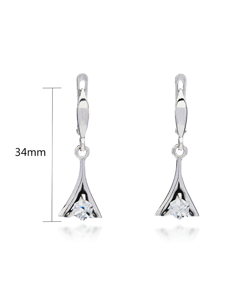 Sidabriniai auskarai su kristalu  - Goldinga