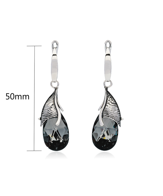 Sterling silver earrings with crystal