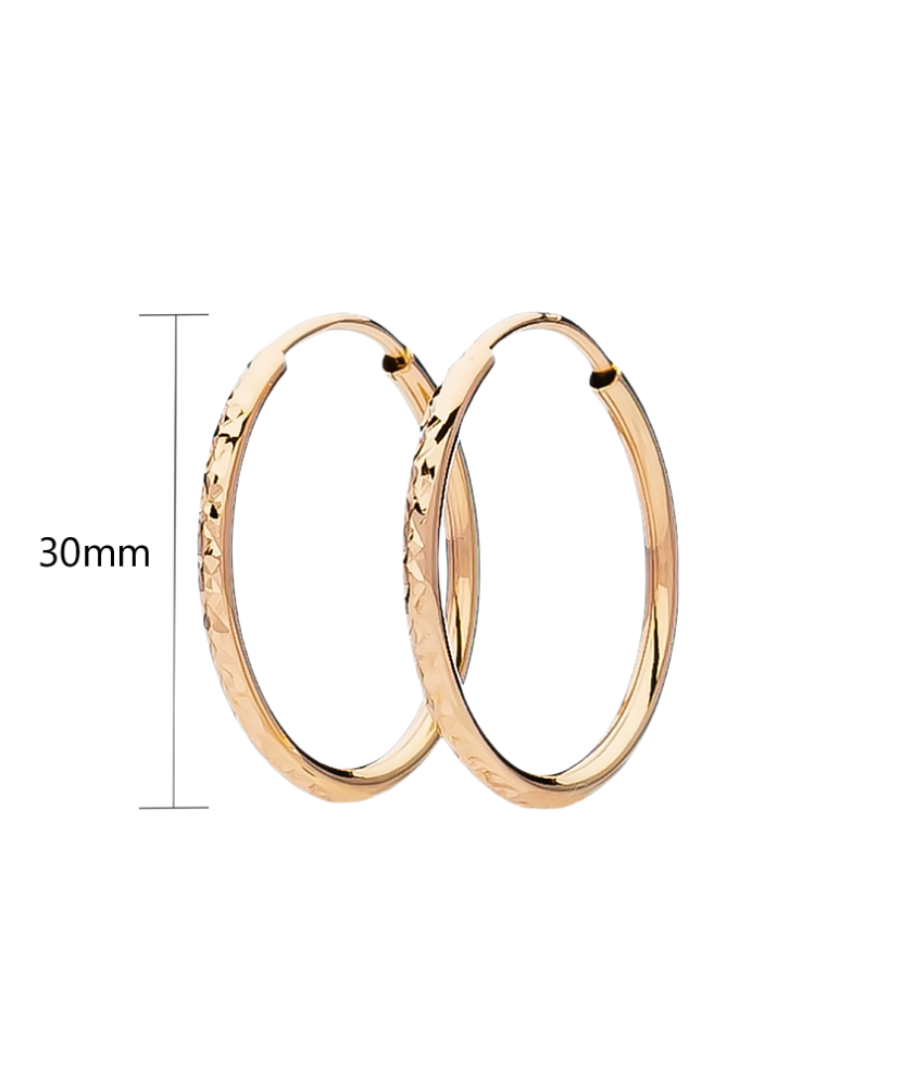 Gold hoop earrings 30mm