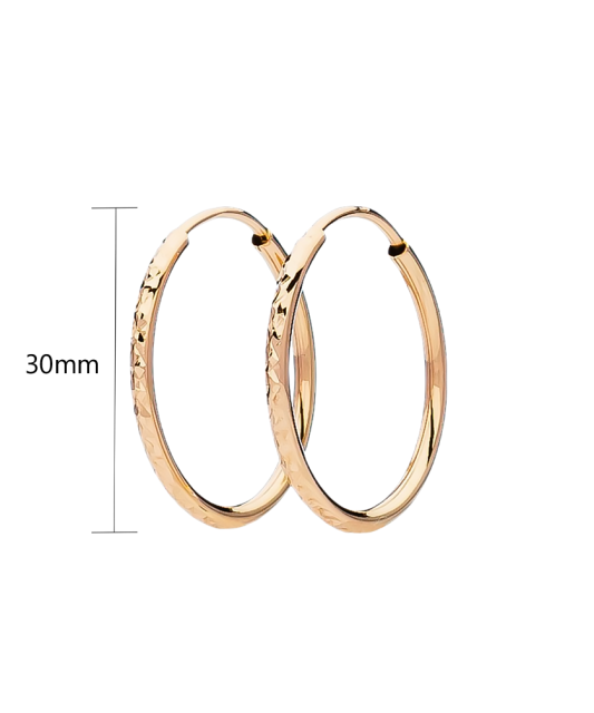 Gold hoop earrings 30mm