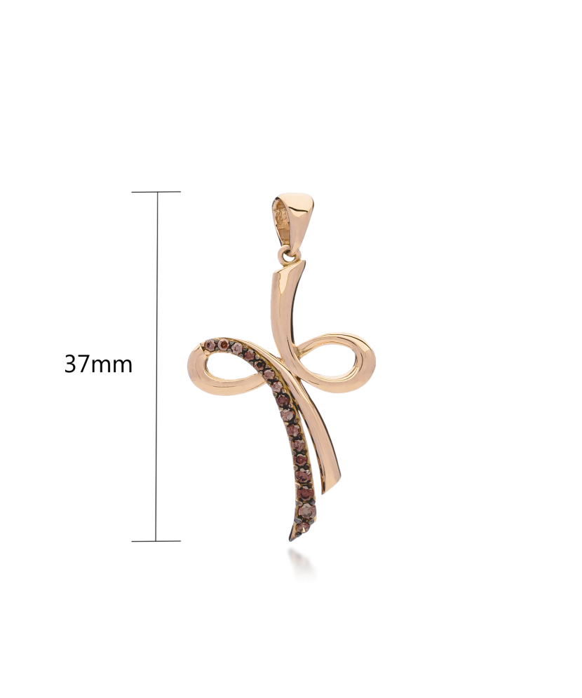 Gold pendant with smoky topazes