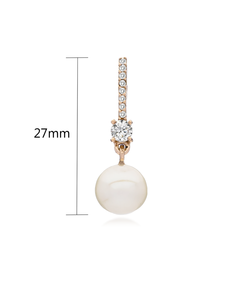 Gold Pearl Pendant and zircons