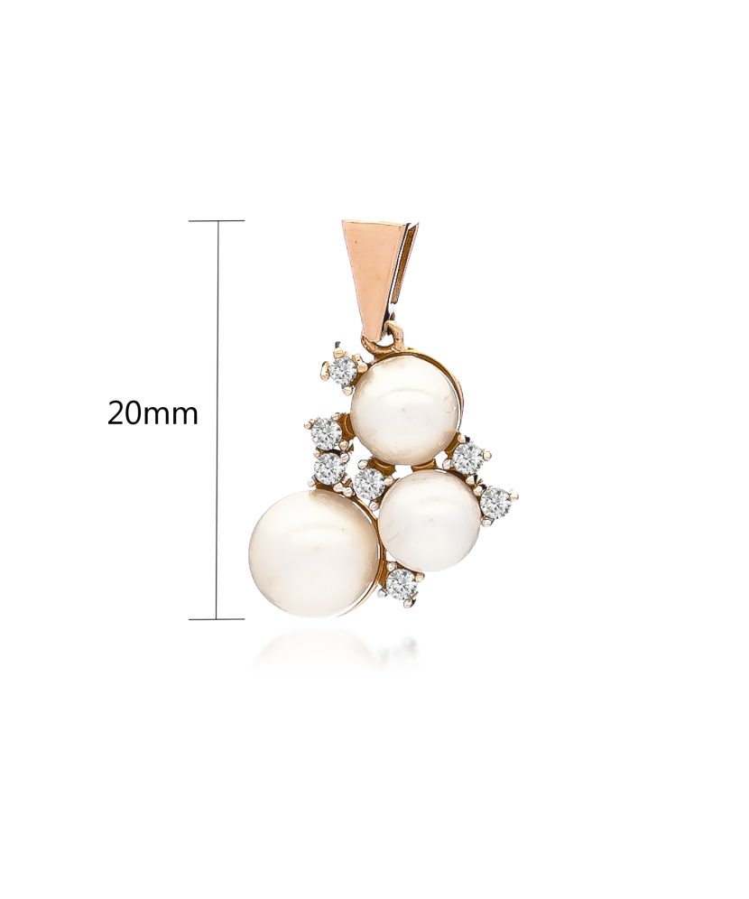 Gold Pearl Pendant and zircons