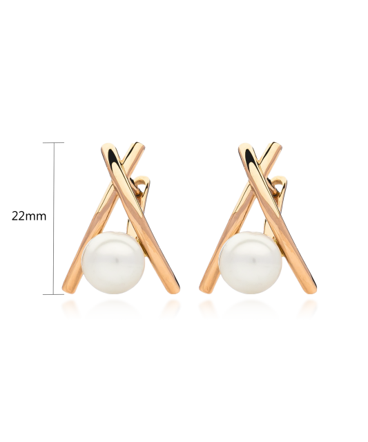 Auksiniai auskarai su perlais  - Goldinga