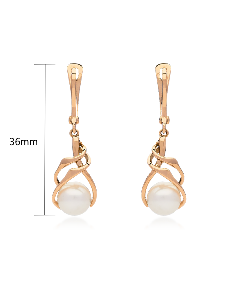 Auksiniai auskarai su perlais  - Goldinga