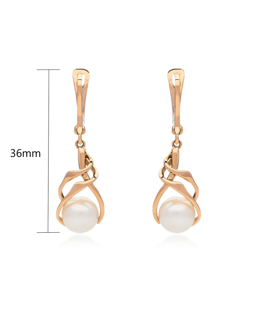 Auksiniai auskarai su perlais  - Goldinga