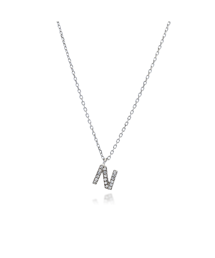 Sterling silver chain with pendant Letter N