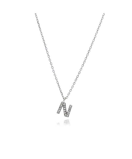 Sterling silver chain with pendant Letter N