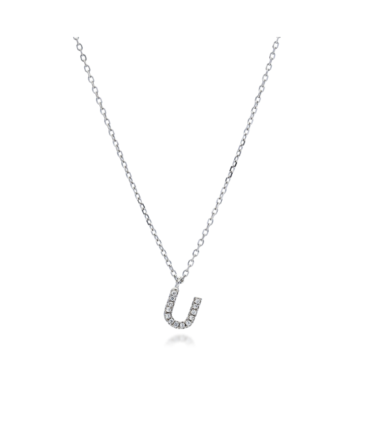 Sterling silver chain with pendant Letter U