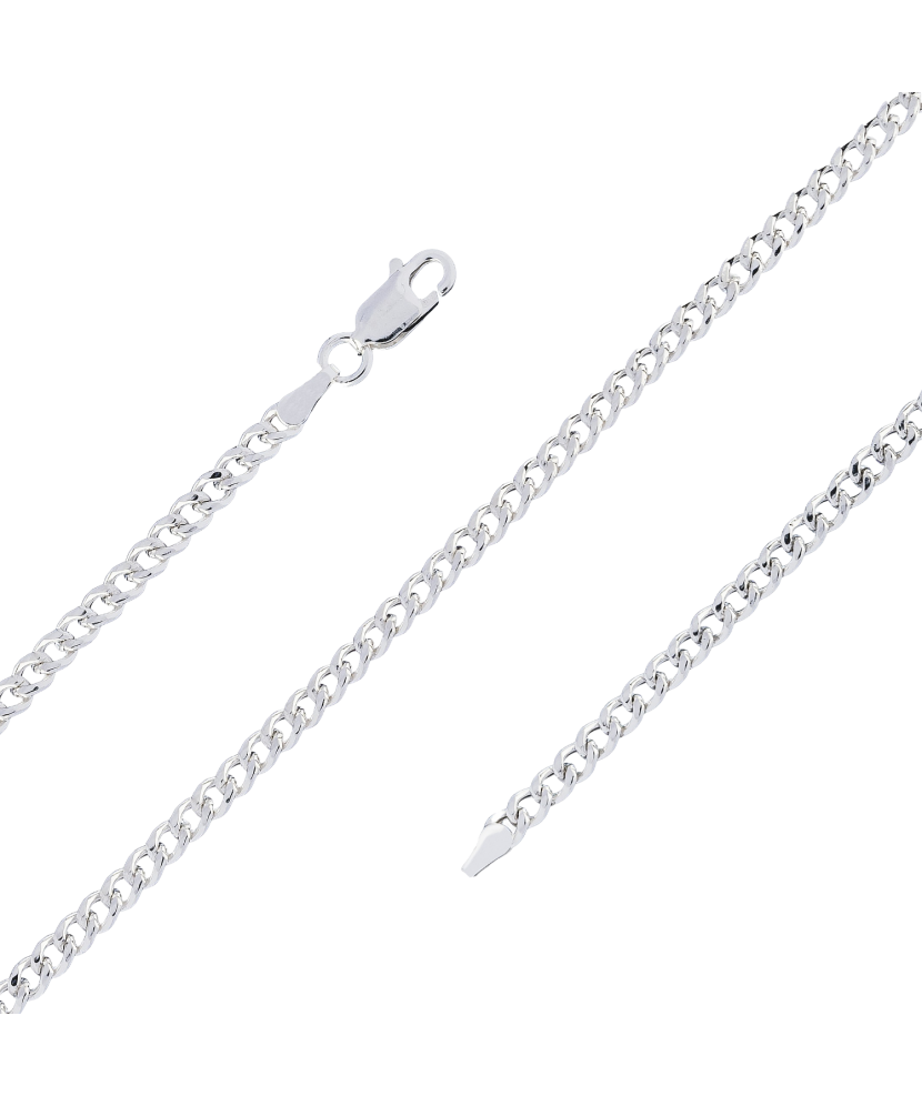 Sterling silver chain "Curb" 3mm