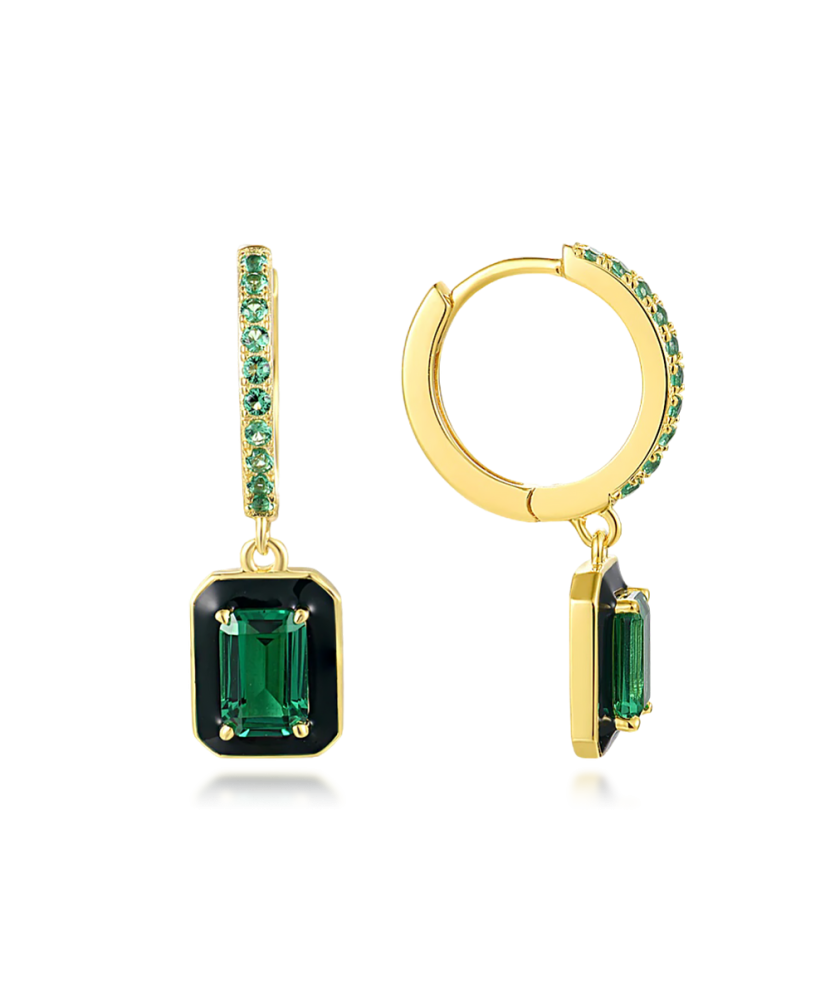 Gilded sterling silver earrings with spinels